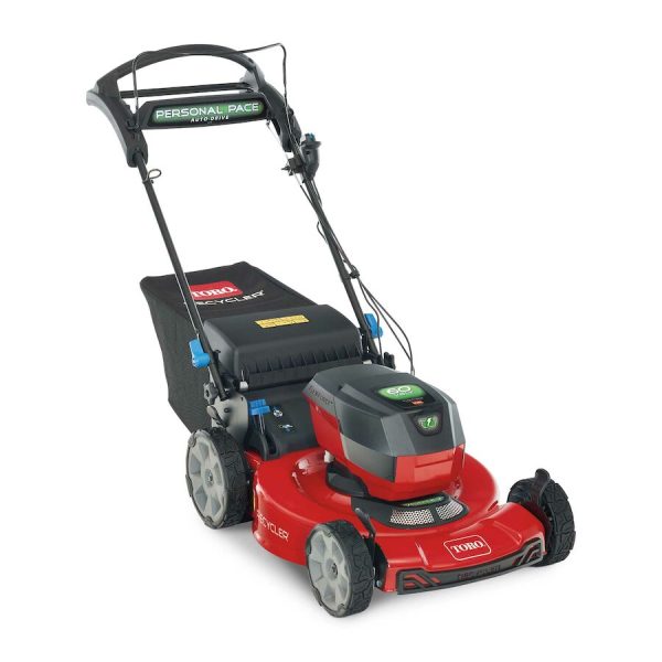 Toro 60V Max* 22 in. (56cm) Recycler® w/Personal Pace® & SmartStow® Lawn Mower w/ 7.5Ah Battery included (21468)