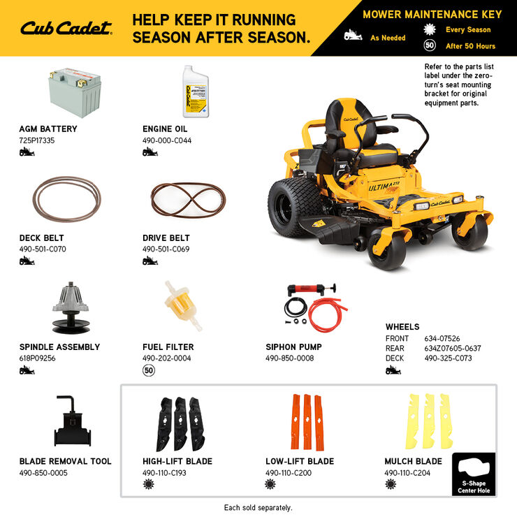 Cub Cadet ZT2 50 (17AIEAC2A10) Cub Cadet ZT2 50 (17AIEAC2A10)