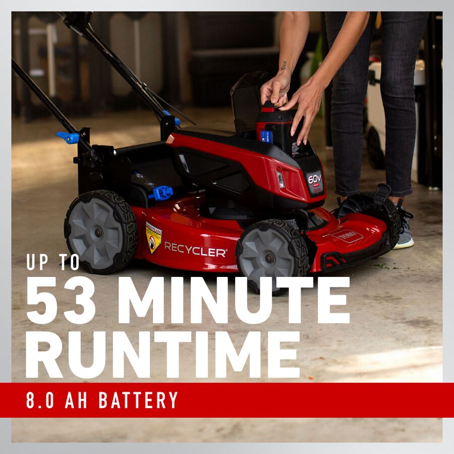 Toro 60V Max* 22 in. (56cm) Recycler® w/ Personal Pace® Lawn Mower - 8.0Ah Battery Included (21469)