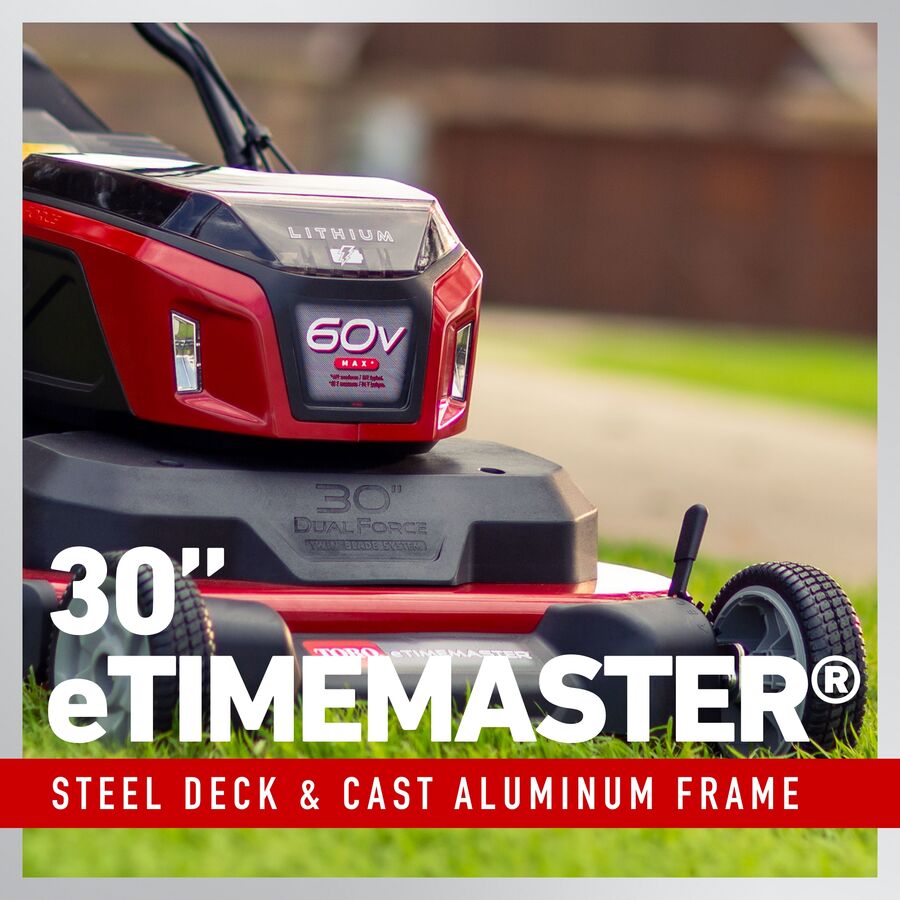 Toro 60V MAX* 30 in. (76 cm) eTimeMaster® Personal Pace® Lawn Mower - (2) 10.0Ah Batteries Included (21491)